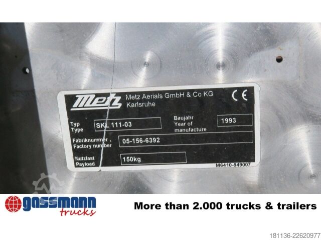 Truk pemadam kebakaran Mercedes-Benz 1524 Metz Drehleiter DLK 23-12, 23 mtr.