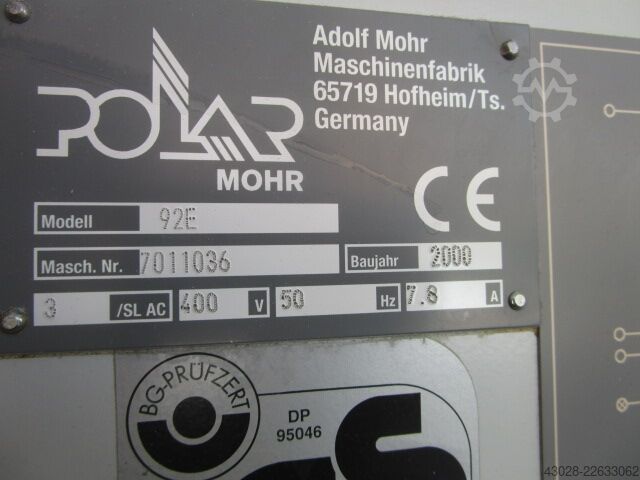 SCHNEIDEMASCHINE POLAR 92E