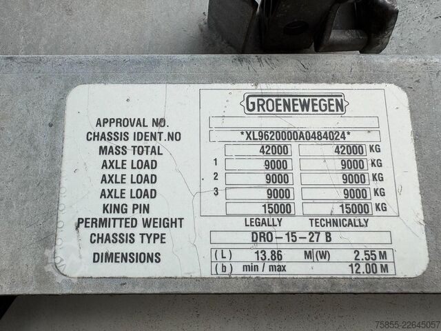 Koffer Groenewegen DRO-15-27 B 3-Axle Closed Box / Steering / BPW ...
