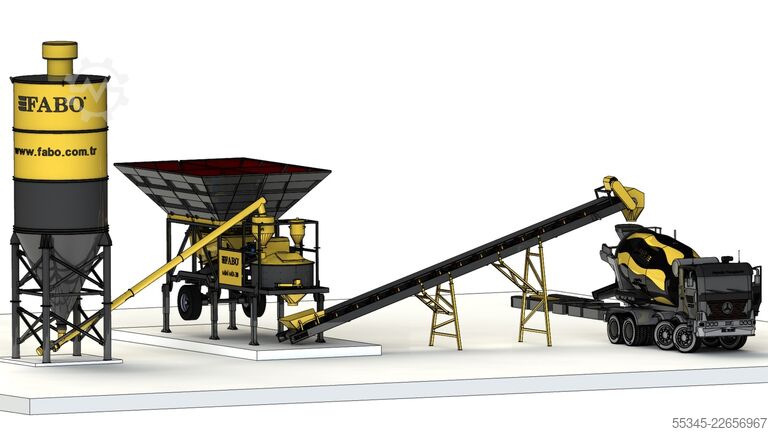 Nhà máy trộn bê tông di động FABO Mobile Concrete Batching Plant 30 m3/h Mobile Concrete Batching Plant