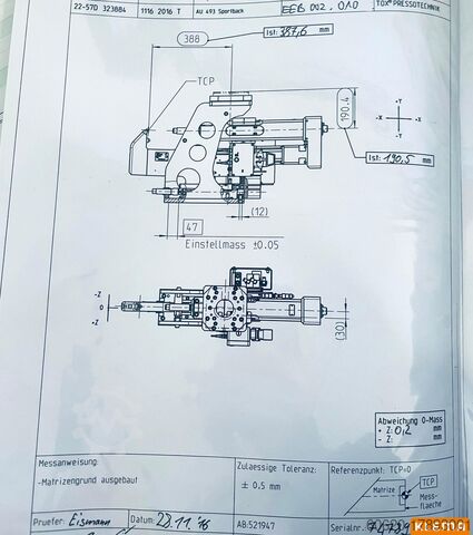 Clinchzange mit Servoantrieb Tox Pressotechnik EEB 002.010.A.002