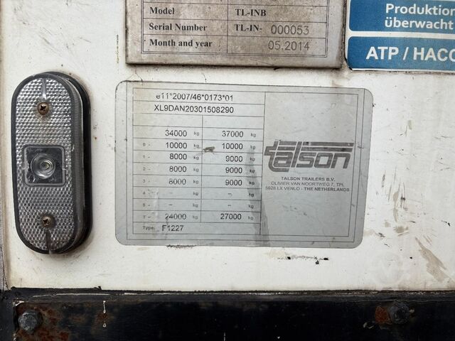 BE полуремаркета Talson MEGA + 3 X SAF AS + THERMO KING SLX 300 + HOOGT...