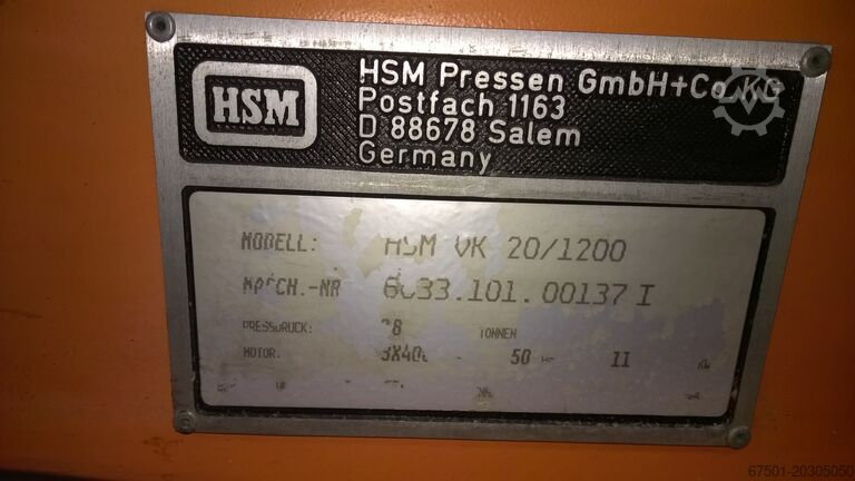 Pressa per balle HSM VK 12/1200   (3371)