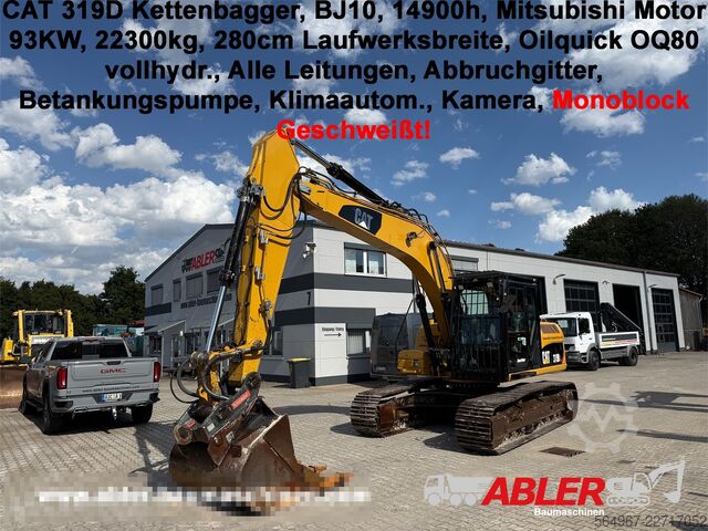 Excavadora de cadenas Caterpillar 319D OQ80 vollhydr. Klima Kamera