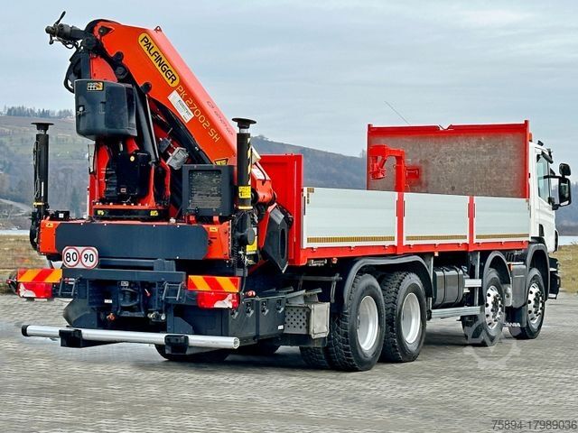 Kuorma-autoon asennettu nosturi SCANIA P 450 * PK 27002 - SH + FUNK * 8x4 * TOPZUSTAND