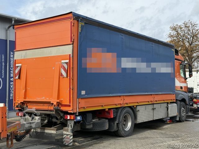 Plattewagen met zeil MERCEDES-BENZ Actros 4x2 Pritsche Plane Laderampe + Anhänger