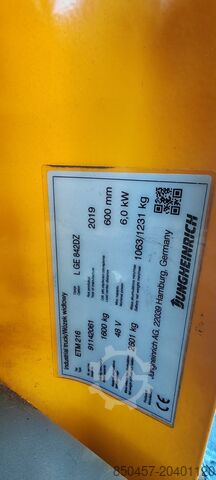 Річтраки Jungheinrich ETM 216 8.42m/ 2019y/ 1.6t/ 10824h