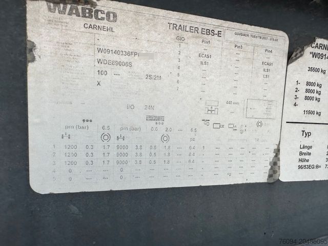 Ημιρυμουλκούμενο ανατρεπόμενο CARNEHL CHKS / HH Hardox 28m³