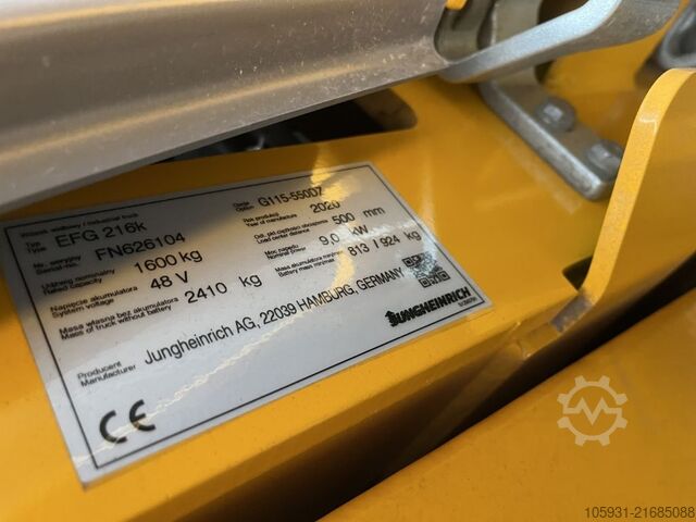 Forklift elektrik me 3 rrota Jungheinrich EFG216k