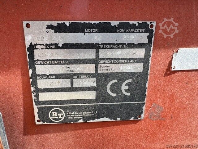 LPG-Gabelstapler BT CBG 2.5  !!! AKTIONSPREIS !!!