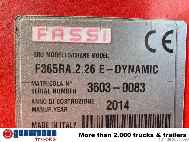 Platforminis sunkvežimis Mercedes-Benz Arocs 4151 K 8x4, Fassi Heckkran F 365 RA. 2.26 E