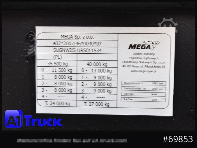 Tippvagns semíhúfur BENALU Mega  25m³ Lift Stahl  SAF 4X4 Allrad 1350mm