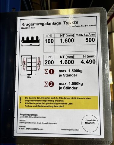  Bito Kragarmregalanlage Typ DS / ES - Ba