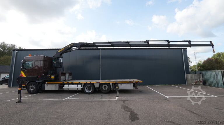 Kranwagen DAF XF 460 6x2 flatbed truck with Palfinger PK 5000...
