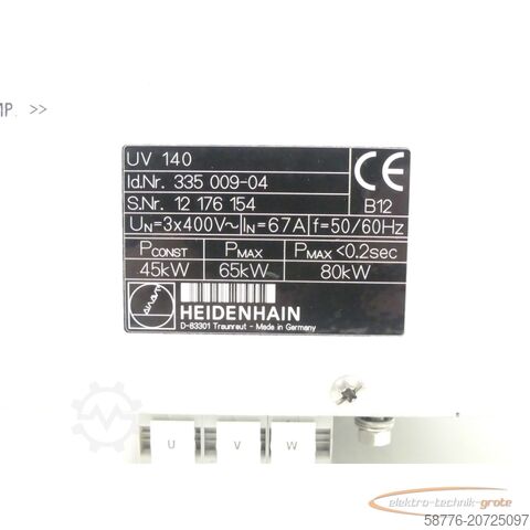 하이덴하인 성분 Heidenhain UV 140 Id. 335 009-04 SN:12176154 - generalüberholt mit 3 Monaten Gewährleistung-