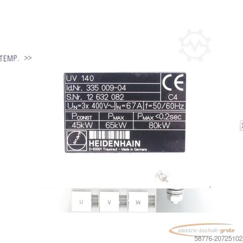 하이덴하인 성분 Heidenhain UV 140 Id. 335 009-04 SN:12632082 - generalüberholt mit 3 Monaten Gewährleistung-