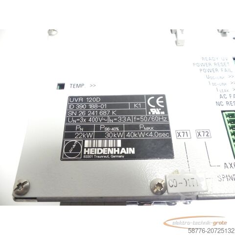 하이덴하인 성분 Heidenhain UVR 120D ID 390 188-01 SN: 26241687K generalüberholt mit 3 Mon. Gwl.
