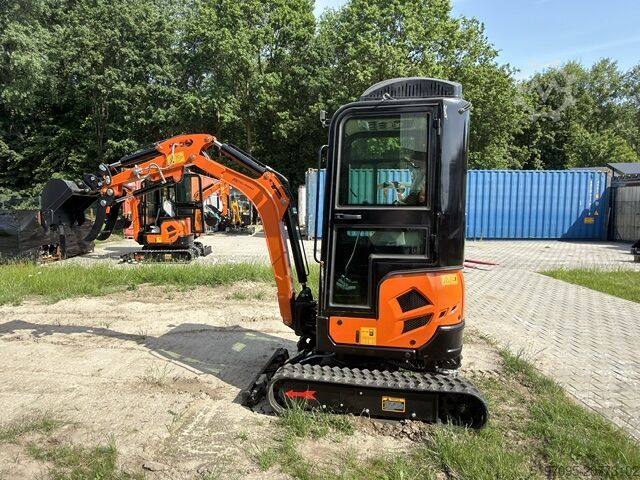 Minigrävare med fullhytt och värme Tec Point - 1,6 Klasse Minibagger NEU! Schnellwechsler und 3 Schaufeln im Set