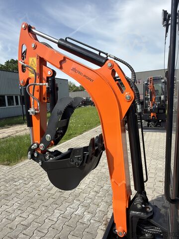 Minigrävare med fullhytt och värme Tec Point - 1,6 Klasse Minibagger NEU! Schnellwechsler und 3 Schaufeln im Set