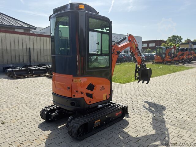 Tam kabinli ve ısıtıcılı mini ekskavatör Tec Point - 1,8t Klasse Minibagger NEU! Schnellwechsler und 3 Schaufeln im Set