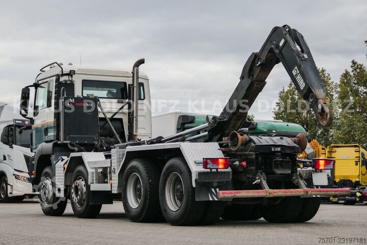 משאית מנוף מעלית מכולות (roll-off) MAN TGS 35.480 Abrollkipper Hiab Retarder Euro 5
