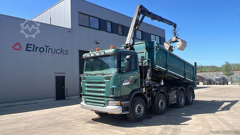 Nosturilla varustettu kippivaunu Scania G 380 (EURO 5 / BIG HUB / STEEL SUSP. / HMF 164...