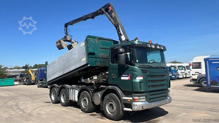 Nosturilla varustettu kippivaunu Scania G 380 (EURO 5 / BIG HUB / STEEL SUSP. / HMF 164...