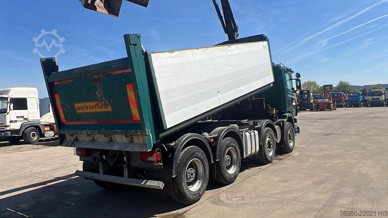 Nosturilla varustettu kippivaunu Scania G 380 (EURO 5 / BIG HUB / STEEL SUSP. / HMF 164...