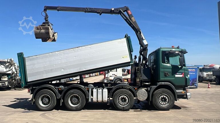 Nosturilla varustettu kippivaunu Scania G 380 (EURO 5 / BIG HUB / STEEL SUSP. / HMF 164...