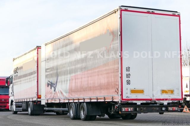 Camión plataforma con toldo MAN TGX 18.400 Retarder Komplettzug mit Anhänger