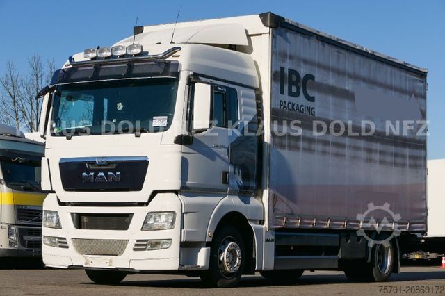 Camión plataforma con toldo MAN TGX 18.400 Pritsche Plane Retarder 2-Tanks