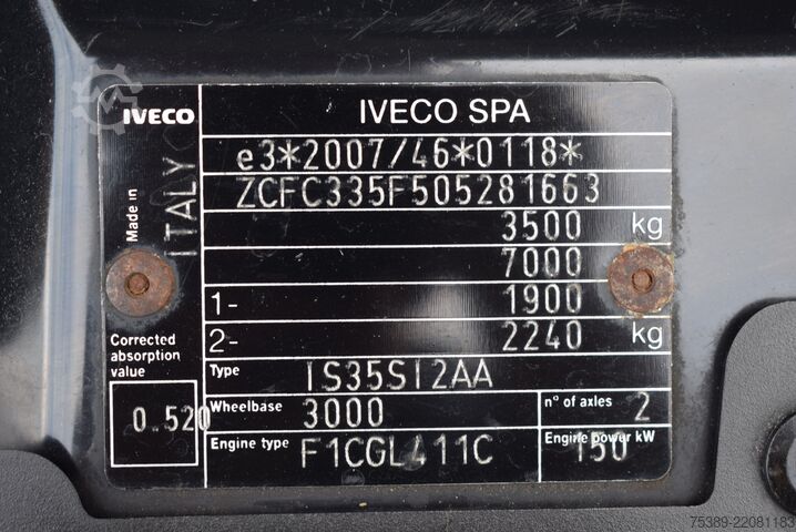 Dodávkový podvozek Iveco Daily  35 S21 3,0 Automatik Luftfederung Tempomat