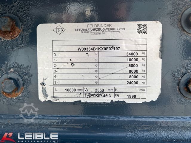 Semirremolque silo FELDBINDER KIP 45.3*45m³ Kippsilo*4 Domdeckel*BPW Eco