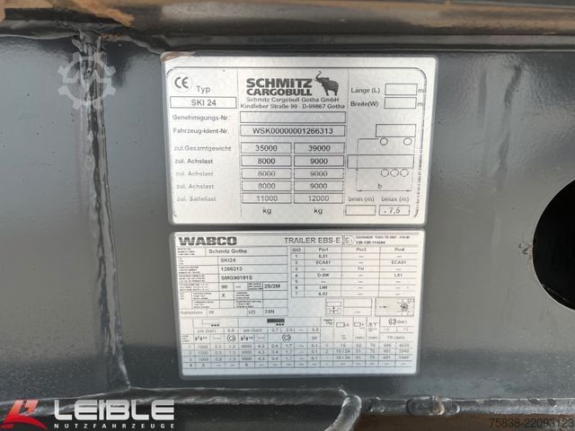 Semirremolque volquete SCHMITZ CARGOBULL SKI 24SL*Stahlmulde*24m³*1.+2.Liftachse*Alcoa*