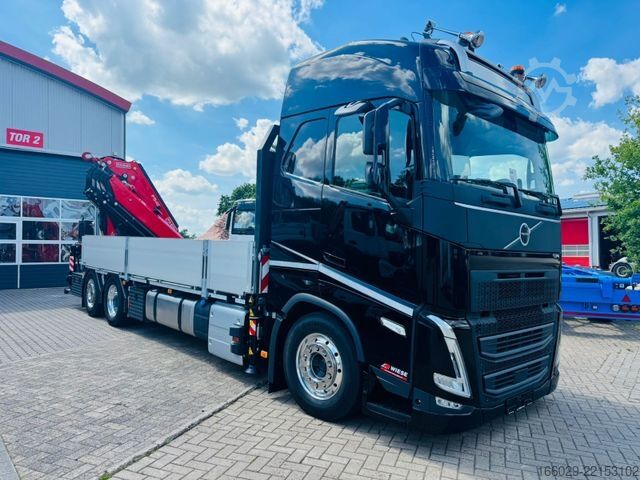 Flatbed truck VOLVO FH 540 6x2 Container Fassi F545 Heck 360° 100%