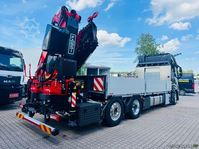 Flatbed truck VOLVO FH 540 6x2 Container Fassi F545 Heck 360° 100%