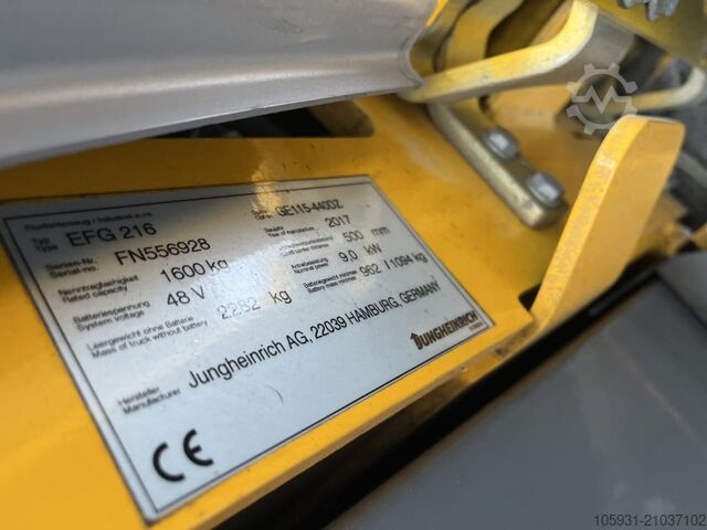 Carrello elevatore elettrico a 3 ruote Jungheinrich EFG216