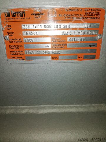 Máy sưởi và máy thổi F.M Ferrari Ventilator / Gebläse 90KW