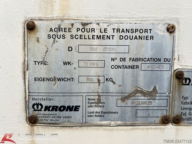 Remorque porte-caisson KRONE WK 7.3 RSTG*Koffer*45m³*Rolltor*