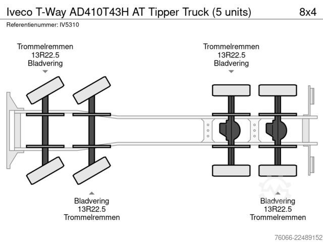 Kamion Iveco T-Way AD410T43H AT Tipper Truck (5 units)