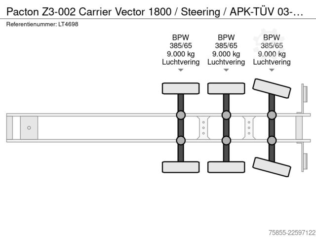 Refrigerated/freezer transport Pacton Z3-002 Carrier Vector 1800 / Steering / APK-TÜV...