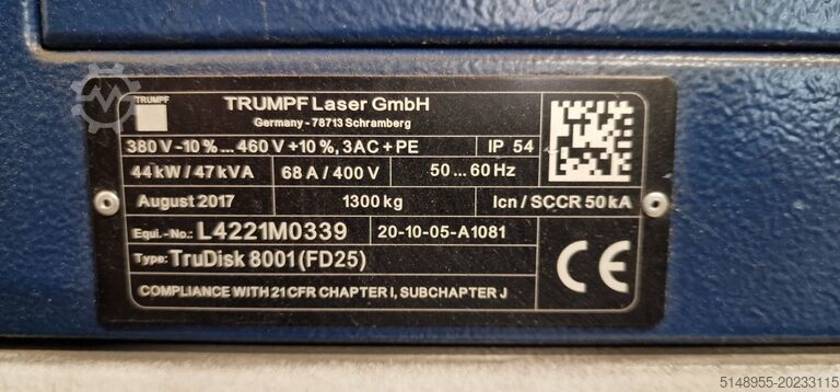 Mașină de tăiat cu laser TRUMPF TruLaser 5030 fiber