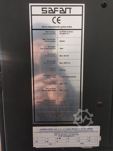 Presă de frezat SAFAN E-brake 65-2550