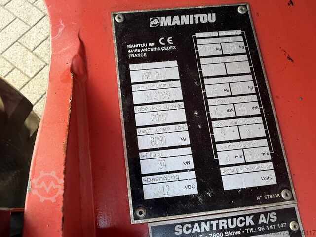 Manitou 180ATJ Articulating Boom Lift / Aerial Work Platform, 18m Working Height, 4x4x4, 2007, 2,800 MANITOU 180ATJ Knikarm hoogwerker / Arbeitsbuhne 18M werkhoogte 4x4x4 2007 2800uur Diesel