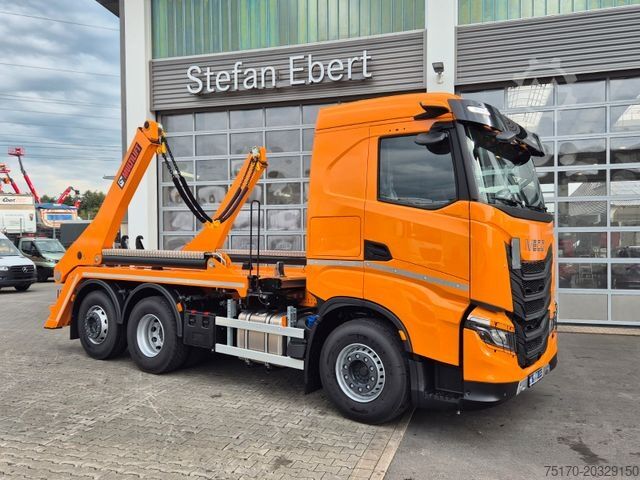 Vörubíll með veltiborni IVECO AS280X58Y/ PS ON Hiab FTR18 Funk AHK Bett Cam