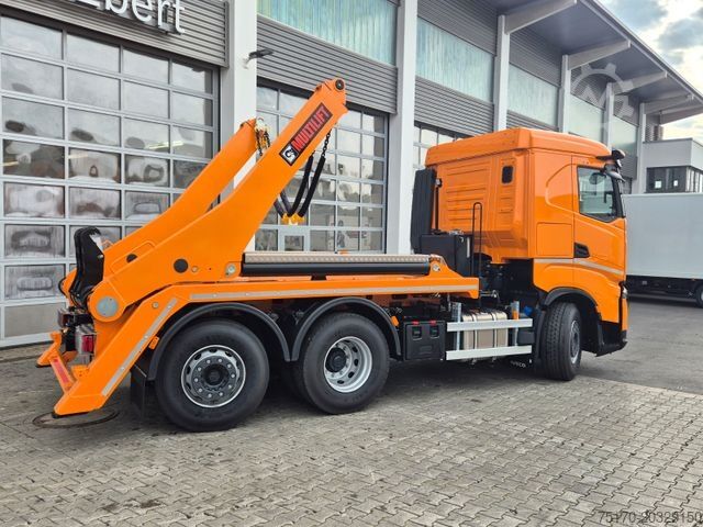 Vörubíll með veltiborni IVECO AS280X58Y/ PS ON Hiab FTR18 Funk AHK Bett Cam