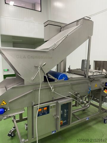 Formadora, recubridora y freidora casi nueva GEA Complete 600mm forming, coating and frying line