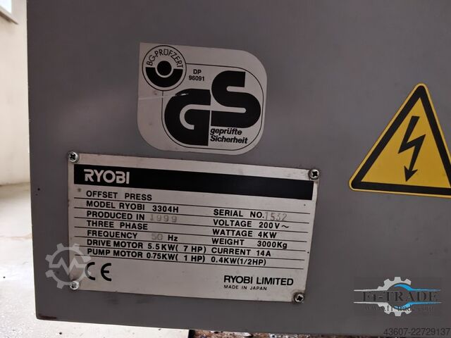 Presse offset feuilles à 4 couleurs Ryobi 3304H