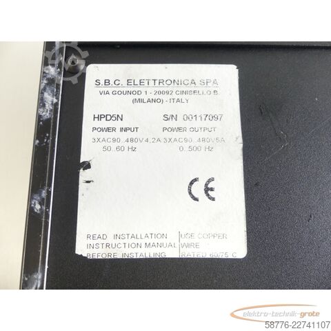 Component  S.B.C Elettronica HPD5N Servoantrieb SN: 00117097