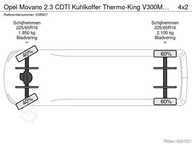 Kasing berpendingin Opel Movano 2.3 CDTI Kuhlkoffer Thermo-King V300MAX ...